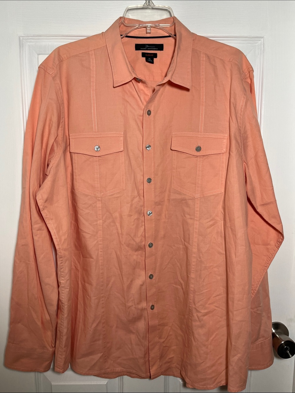 Marc Anthony Coral Long-Sleeve Dress Shirt
